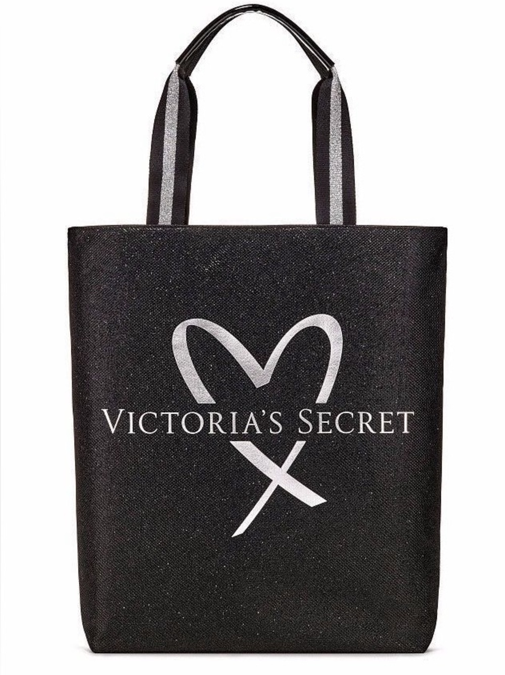 Victoria's Secret 2017 Fashion Show Black & Silver Glitter Hand Tote Limited Ed
